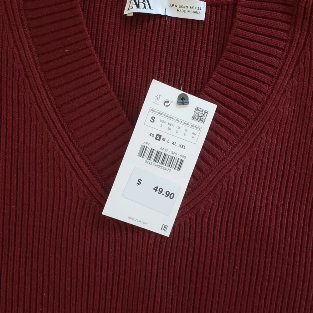 NWT Zara Beautiful Burgundy Wool Blend Vest - Picture 9 of 14